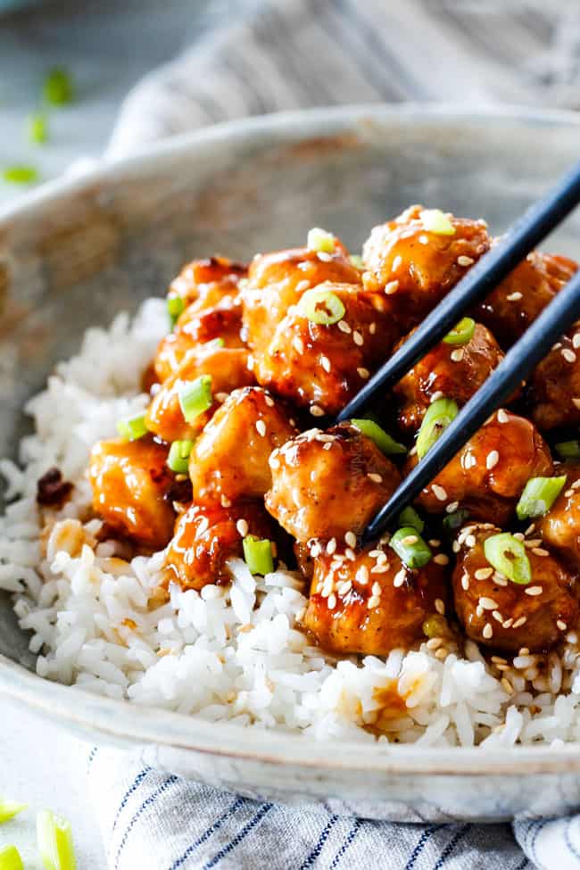 General Tso's Chicken with sesame.