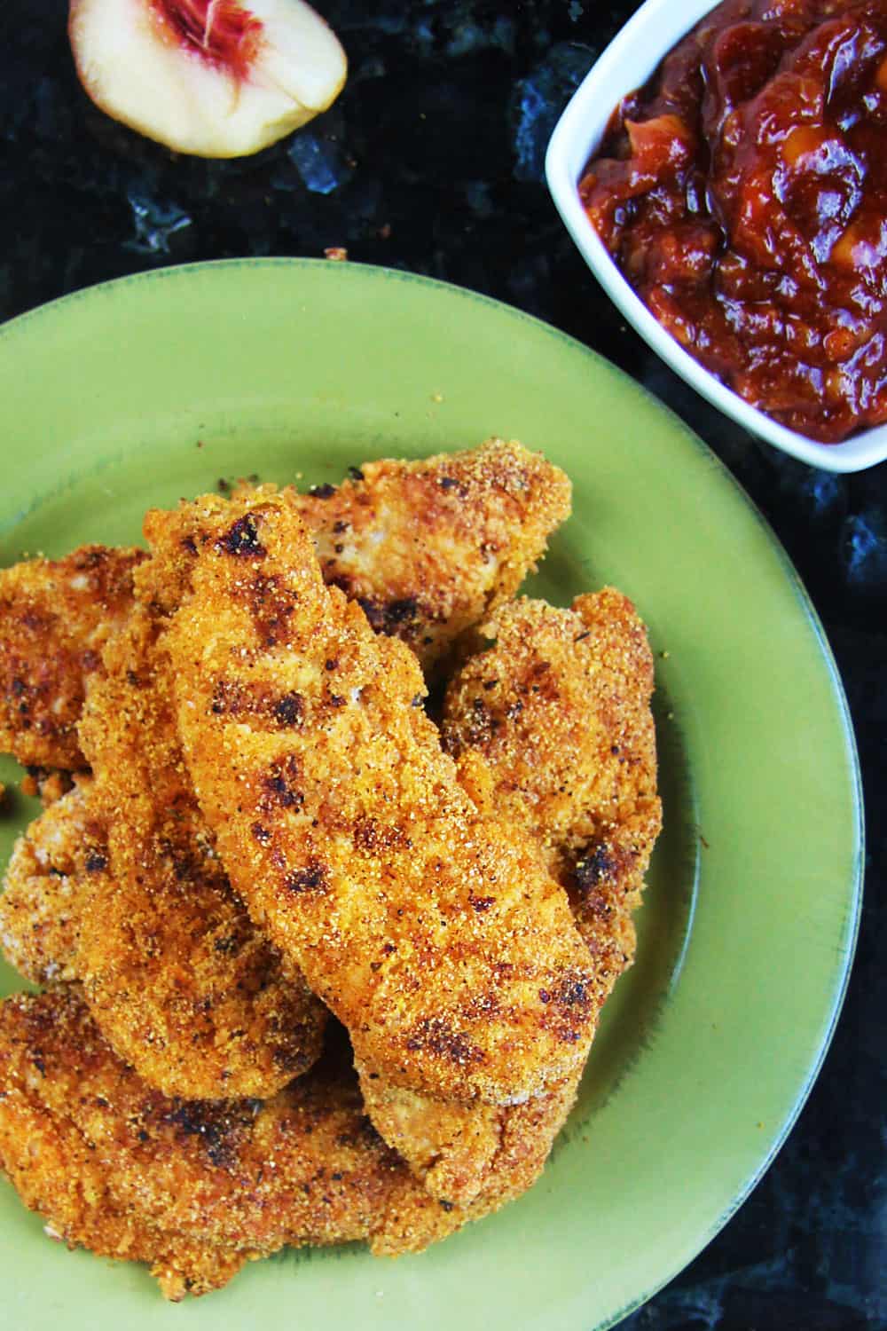 top view of spicy chicken tenders