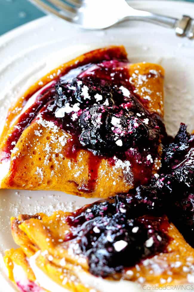 Carrot Cake Crepes with Cream Cheese Filling