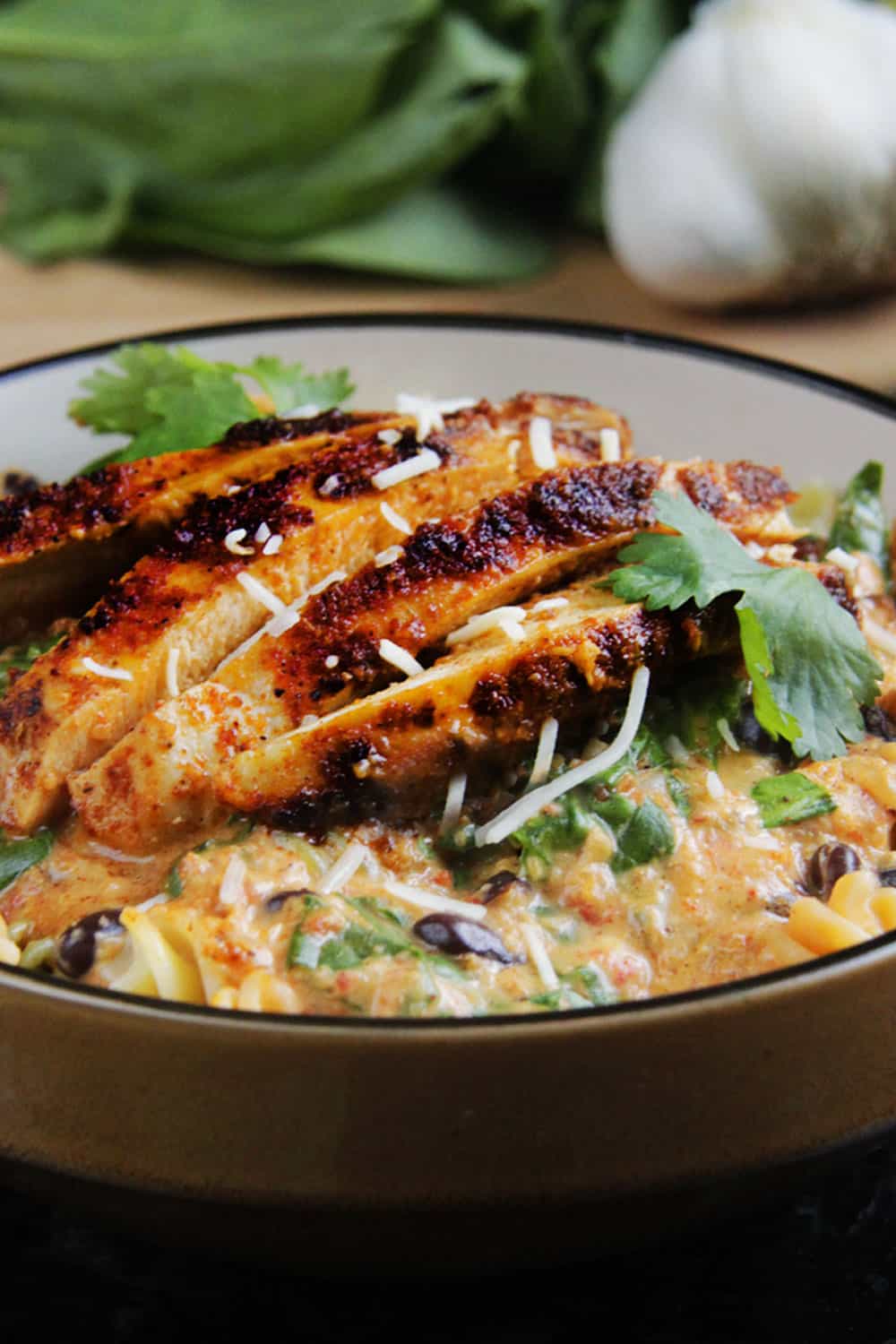 a bowl of creamy Roasted Red Pepper Pasta