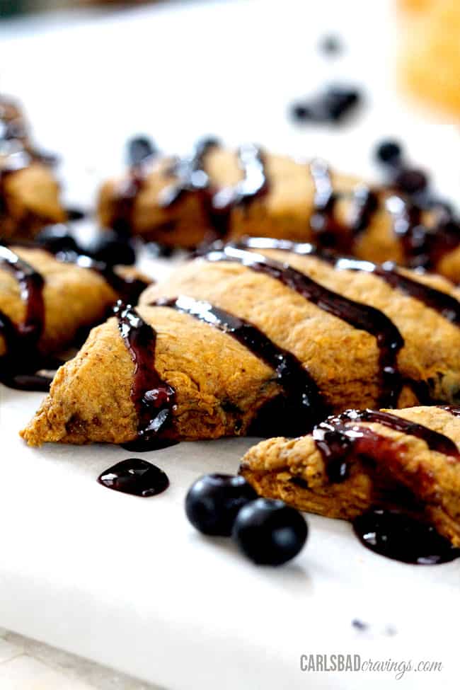 Fresh baked blueberry Pumpkin Scones.