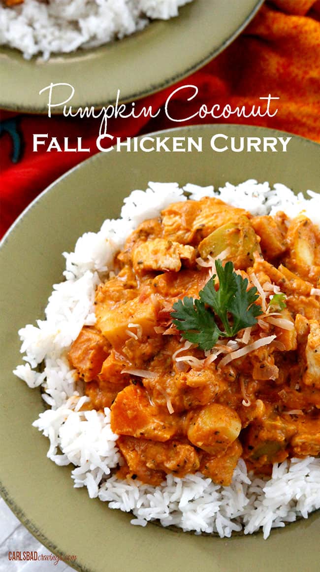top view of Pumpkin Curry Recipe with rice