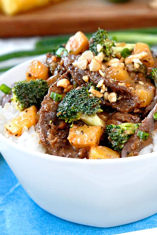 up close of easy Thai beef stir fry