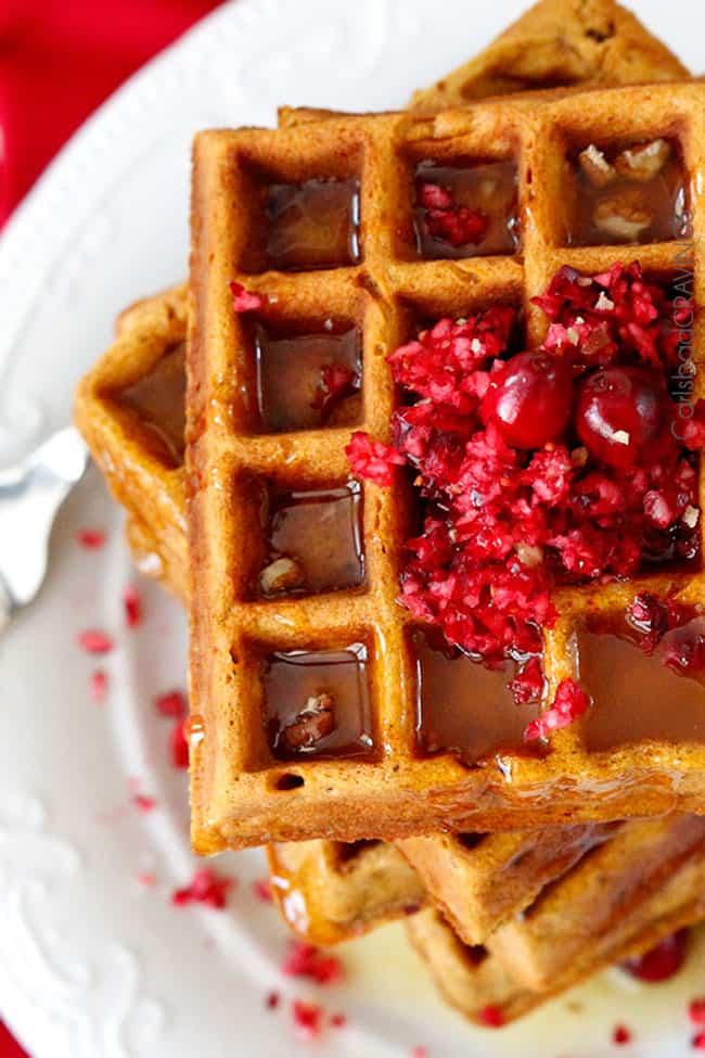 top view of Belgian Gingerbread Waffles