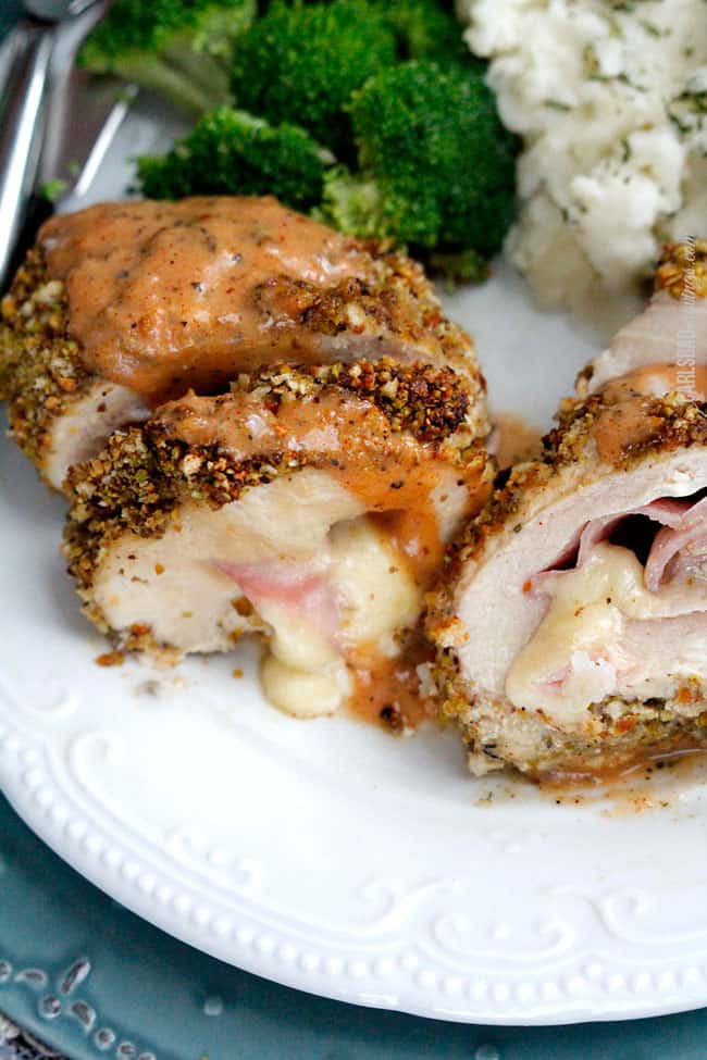 chicken cordon bleu recipe with oozingg cheese