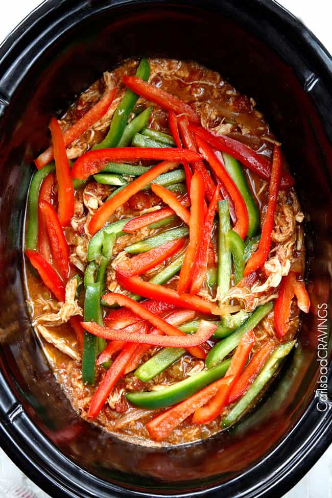 Slow cooker Fajita Chicken Recipe | Carlsbad Cravings
