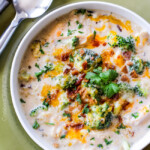 Cheesy Chicken, Broccoli, Wild Rice Soup is your favorite comforting casserole in soup form! Creamy, cheesy, seasoned to perfection and couldn’t be any easier!