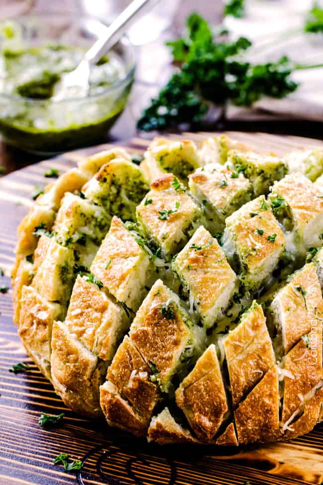 pull apart bread stuffed with butter, cheese and seasonings