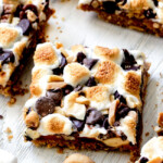 Caramel Nut S'more Bars are SUPER easy and crazy delicious -great for crowds! everything you love about s'mores but with caramel!