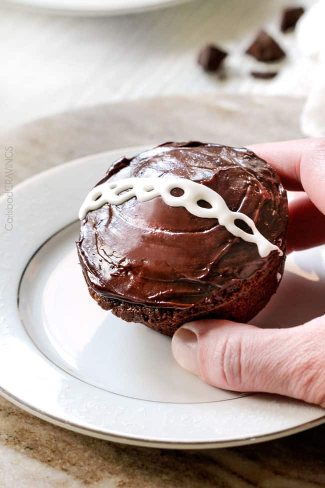 Top view of a Ding Dong Cupcakes.