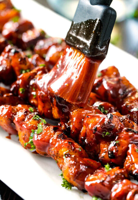 These BBQ Chicken Kebabs are my go-to grill recipe with the most amazing barbecue sauce! Everyone always asks me for the recipe and they are easy too!