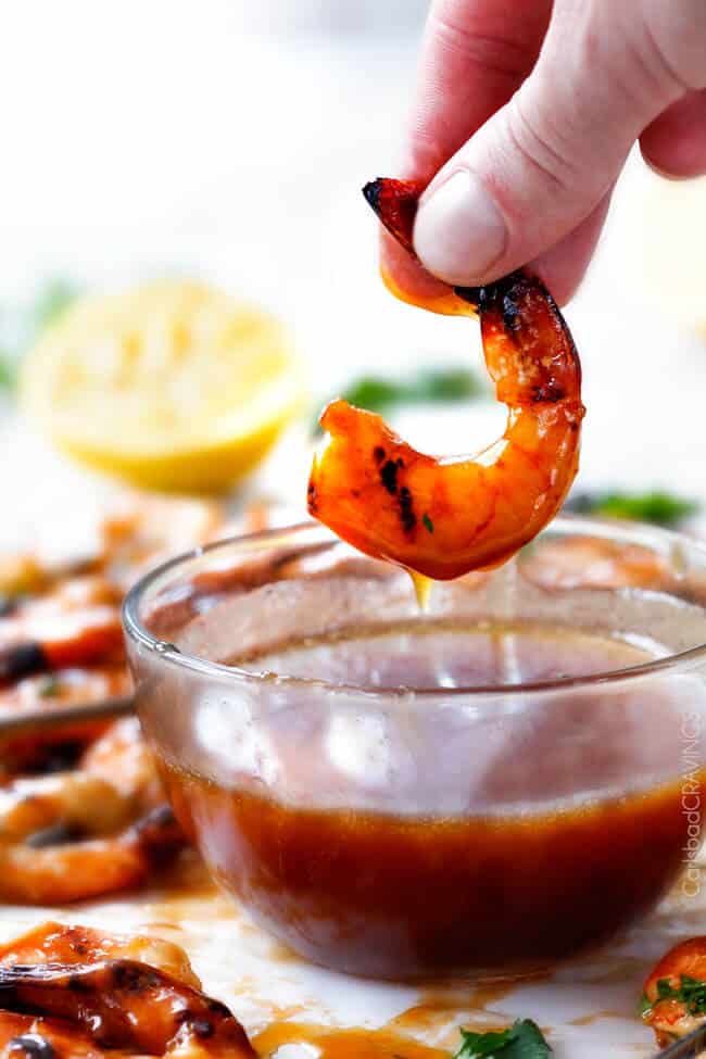 Asian Honey Lemon Shrimp - this is the easiest, most delicious sweet and tangy shrimp and you can make it on the grill or stovetop! and the Honey Lemon Chili Butter Sauce is out of this world!