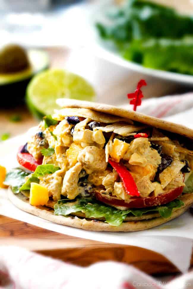 These Avocado Chicken Salad Sandwiches are my favorite way to use leftover chicken! They are super easy, creamy, flavorful, refreshing and I love the Mexican spices and crunch of tortilla strips!