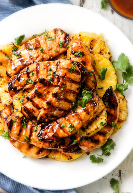 Stove Top or Grilled Brown Sugar Pineapple Chicken - just 10 minutes prep for this easy, flavor bursting chicken! The sweet and tangy flavor is amazing with just the right amount of chili kick and the marinade doubles as an incredible glaze that I love adding to my rice! This is the BEST Hawaiian Chicken!