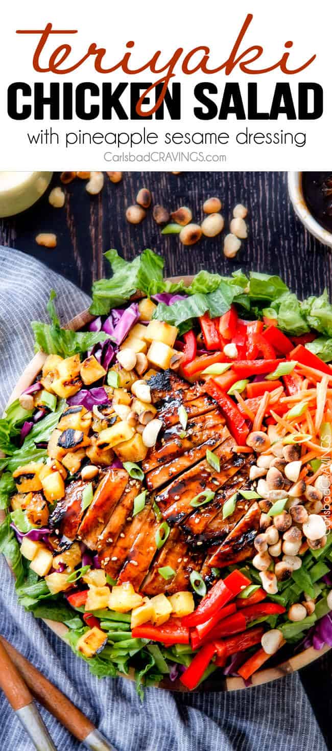 Teriyaki Chicken Salad with Pineapple Sesame Dressing