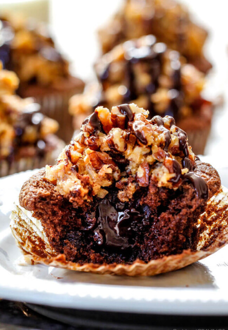 German Chocolate Cupcakes with Chocolate Ganache Filling - these are the best cupcakes I've had in my entire life! They are super rich and chocolaty without being over the top and the filling and frosting are divine! Everyone always asks me for this recipe!