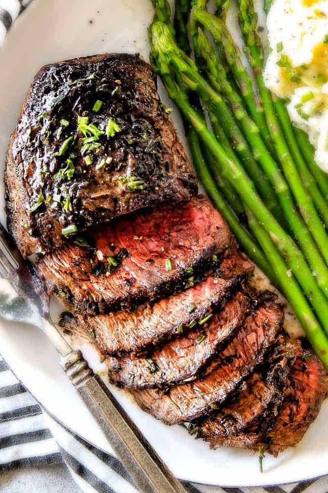 Easy Pan Seared Steak with a deeply caramelized seared crust and the most amazing Balsamic Herb Cream Sauce! This recipe includes step by step instructions, tips and tricks to achieve melt in your mouth, restaurant quality top sirloin steak even if you have never made steak before! Perfect for Valentine's Day!