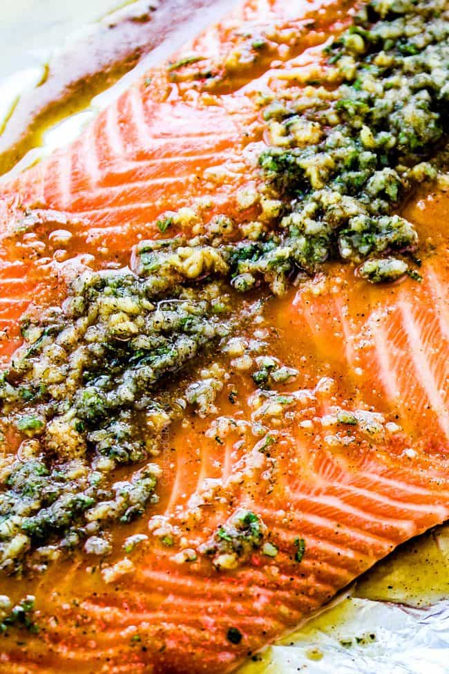 25 MINUTE Baked Lemon Garlic Butter Salmon with Crispy Parmesan Panko & Broccoli! This salmon is not only bursting with flavor and sooo tender but the easiest, most satisfying meal that tastes totally gourmet! My parents were blown away by this meal!