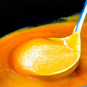 this SUPER creamy Slow Cooker Chipotle Sweet Potato Soup is AMAZING! Its loaded with flavor, vegan, crazy healthy and so easy! Definitely one of my new favorite soups!