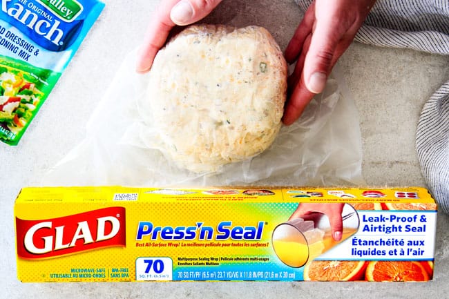 Preparing Bacon Ranch Cheese Ball.