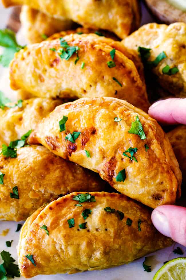 Fresh baked Chipotle Chicken Empanadas.