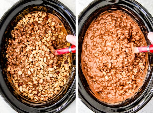 FOOL PROOF Crockpot Chocolate Peanut Clusters are not only crazy delicious but are SO easy! They make the best make ahead, stress free gifts! This post also includes tips and tricks to make them successful every time!