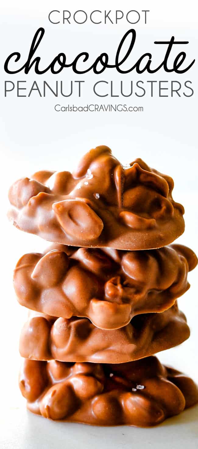 FOOL PROOF Crockpot Chocolate Peanut Clusters are not only crazy delicious but are SO easy! They make the best make ahead, stress free gifts! This post also includes tips and tricks to make them successful every time!