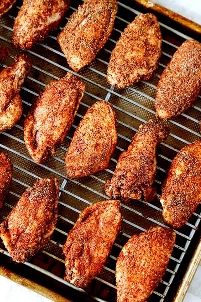 Showing how to bake Ancho Baked Chicken Wings.