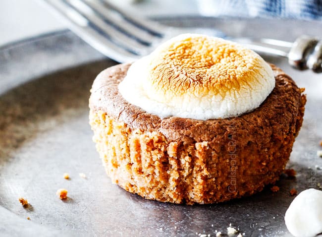 eating s'mores molten lava pies