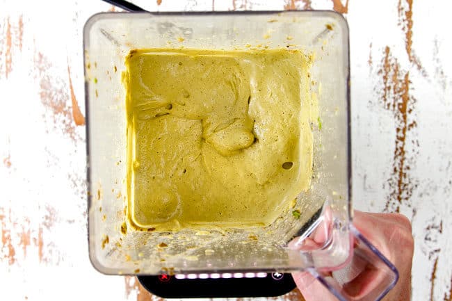 showing how to make caprese pasta salad with pesto avocado dressing