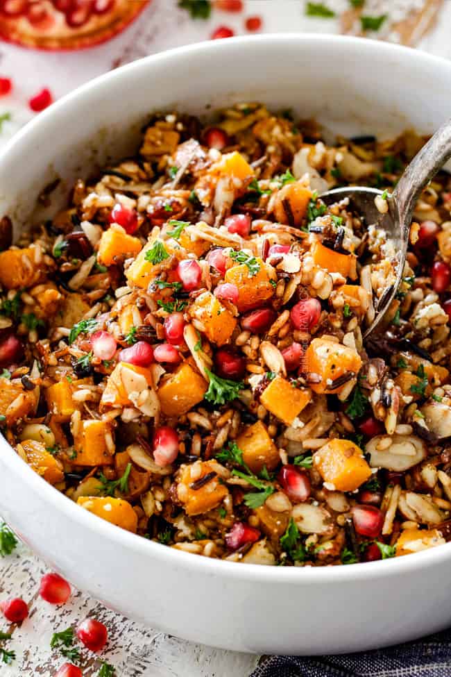 top side view of vegetarian wild rice recipe