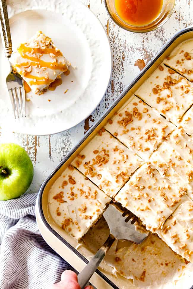 top view of easy poke cake recipe