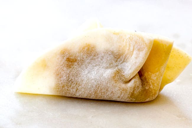 showing how to seal potstickers with pleats