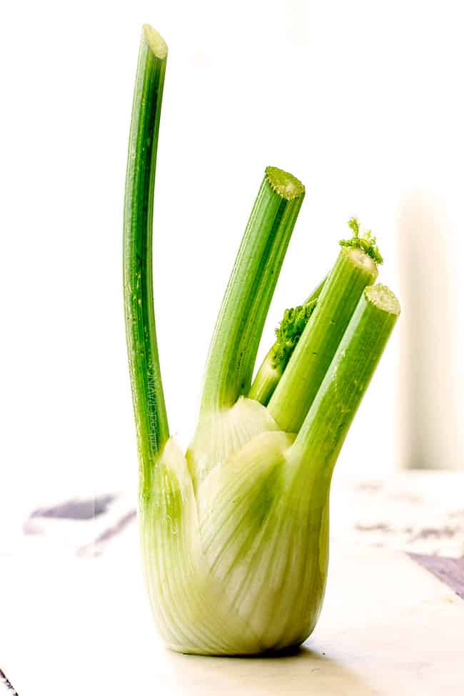 showing how to make cauliflower soup by showing what fennel looks like