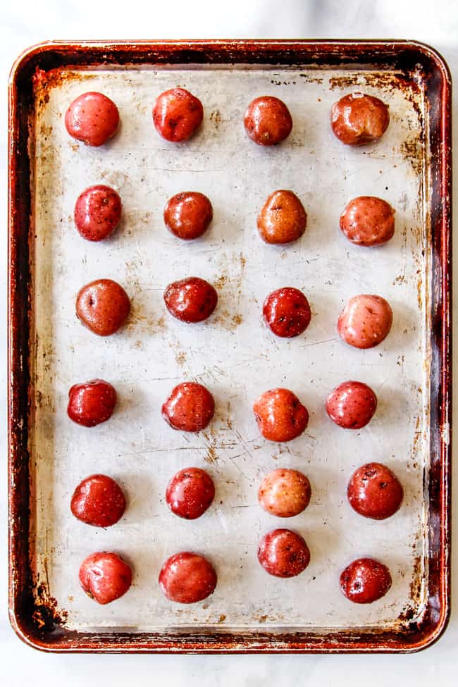 showing how to make smashed potatoes by