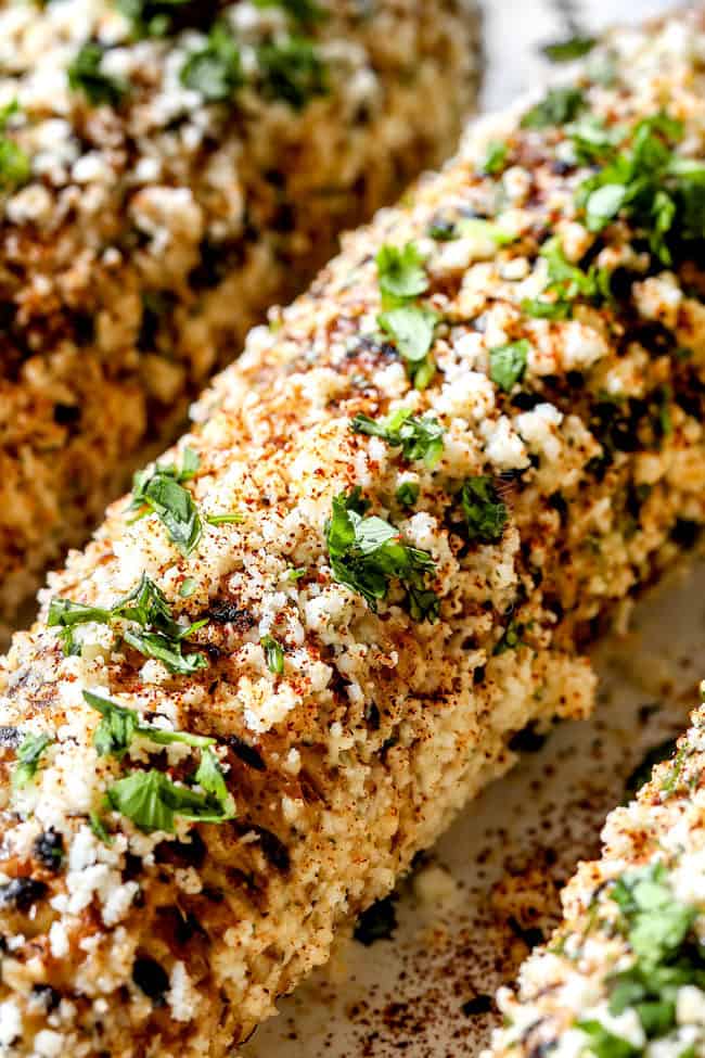 up close of Mexican elote