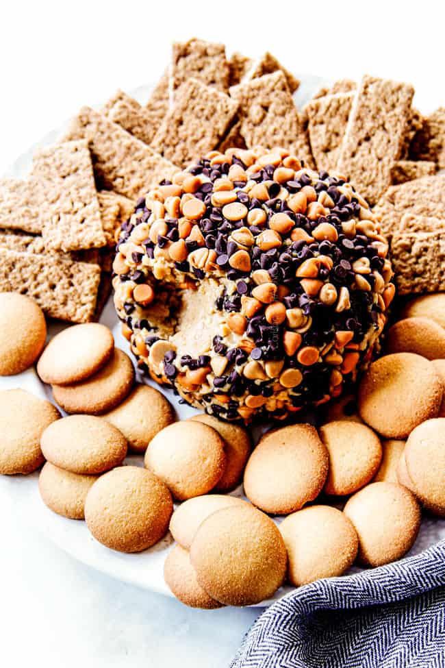 chocolate peanut butter balls with a bite taken out