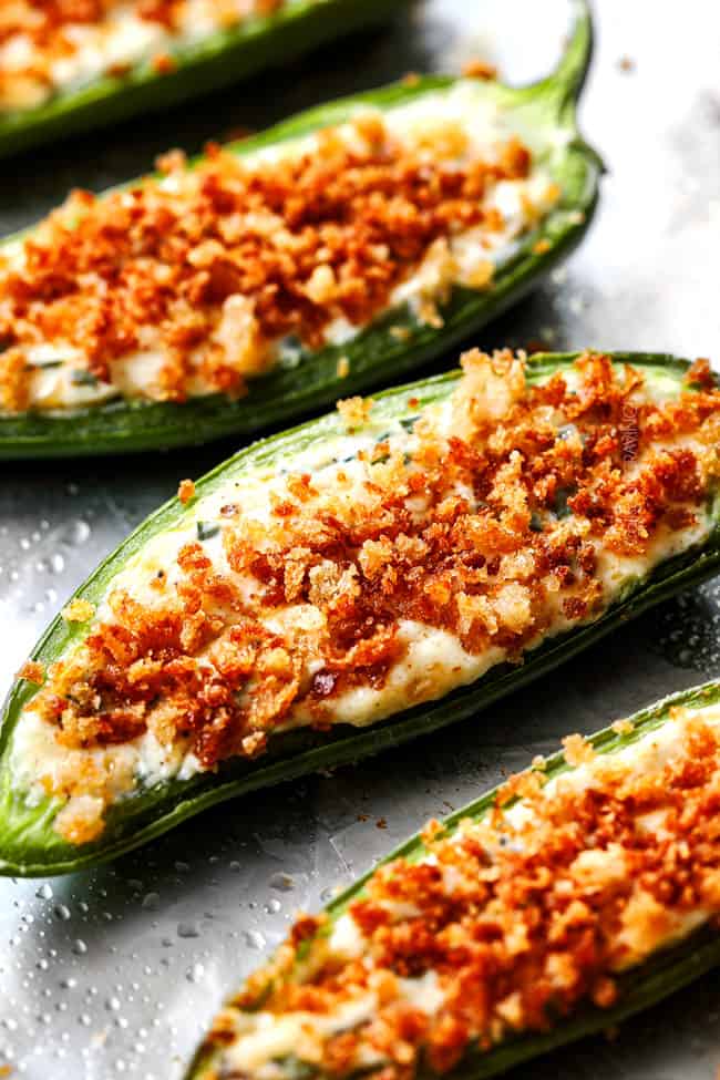 up close of best baked jalapeno poppers with cream cheese and panko