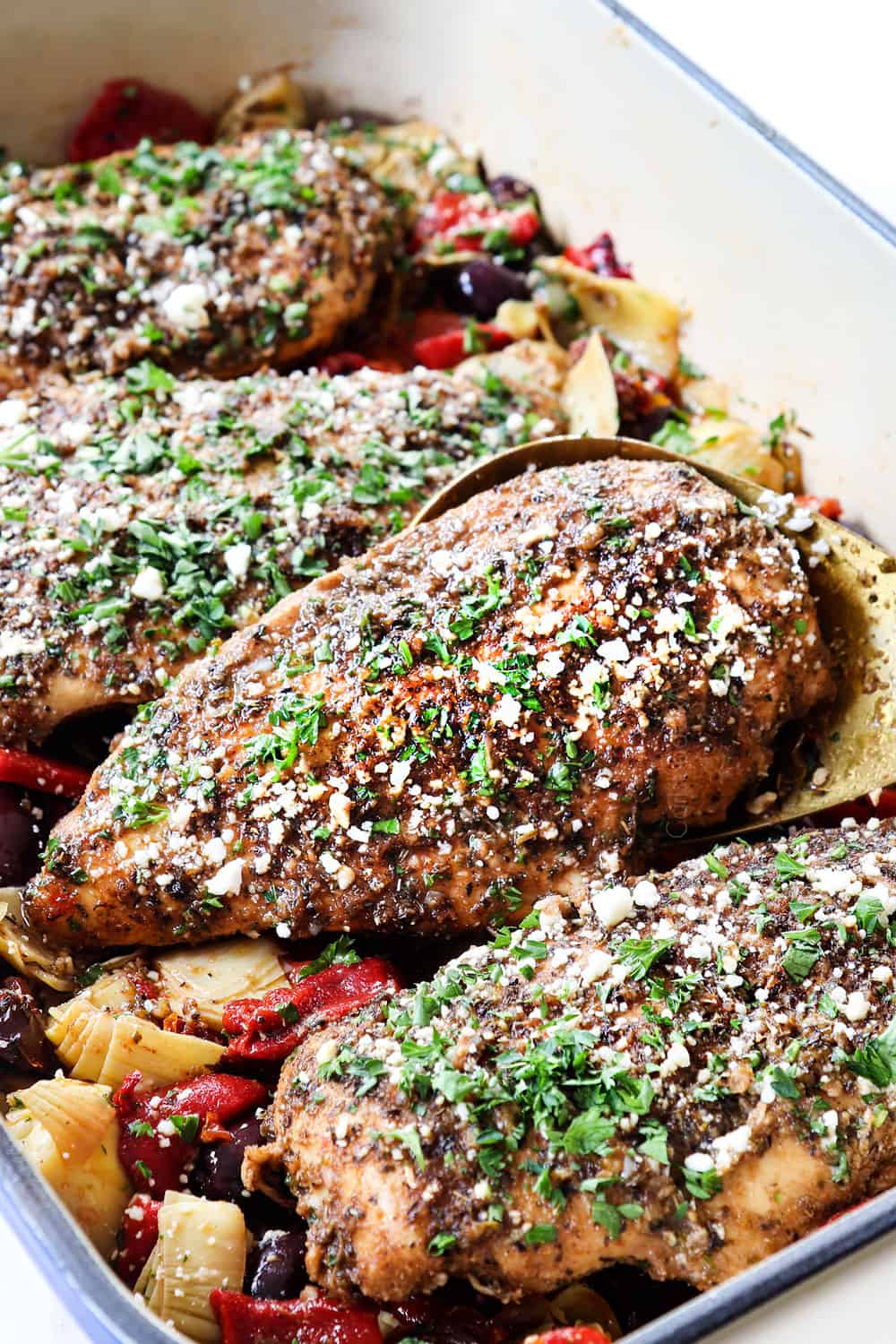 up close of Greek chicken recipe