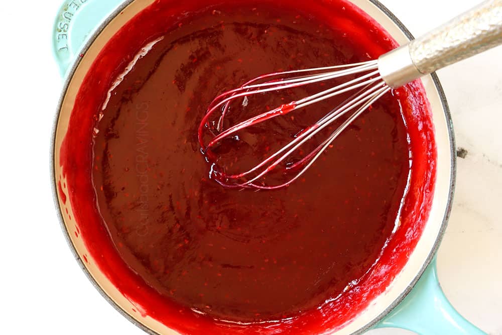 showing how to make white chocolate cake by simmering until thickened