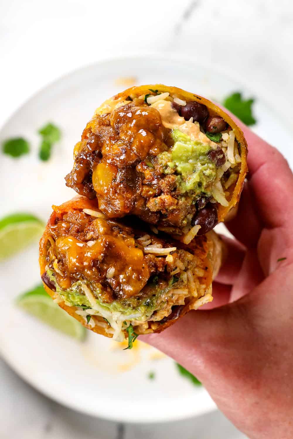 beef burritos with ground beef and rice