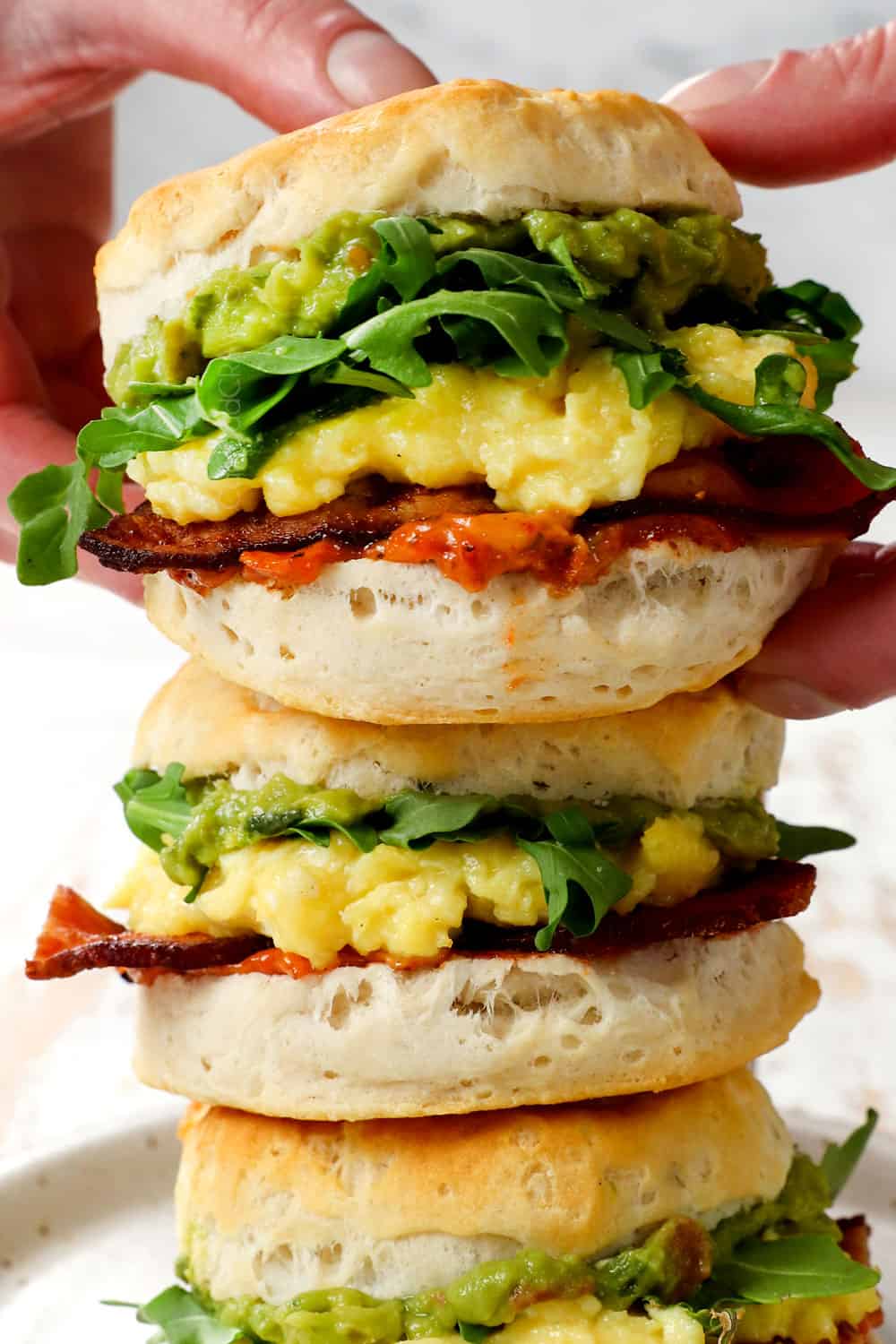 picking up a frozen breakfast sandwich