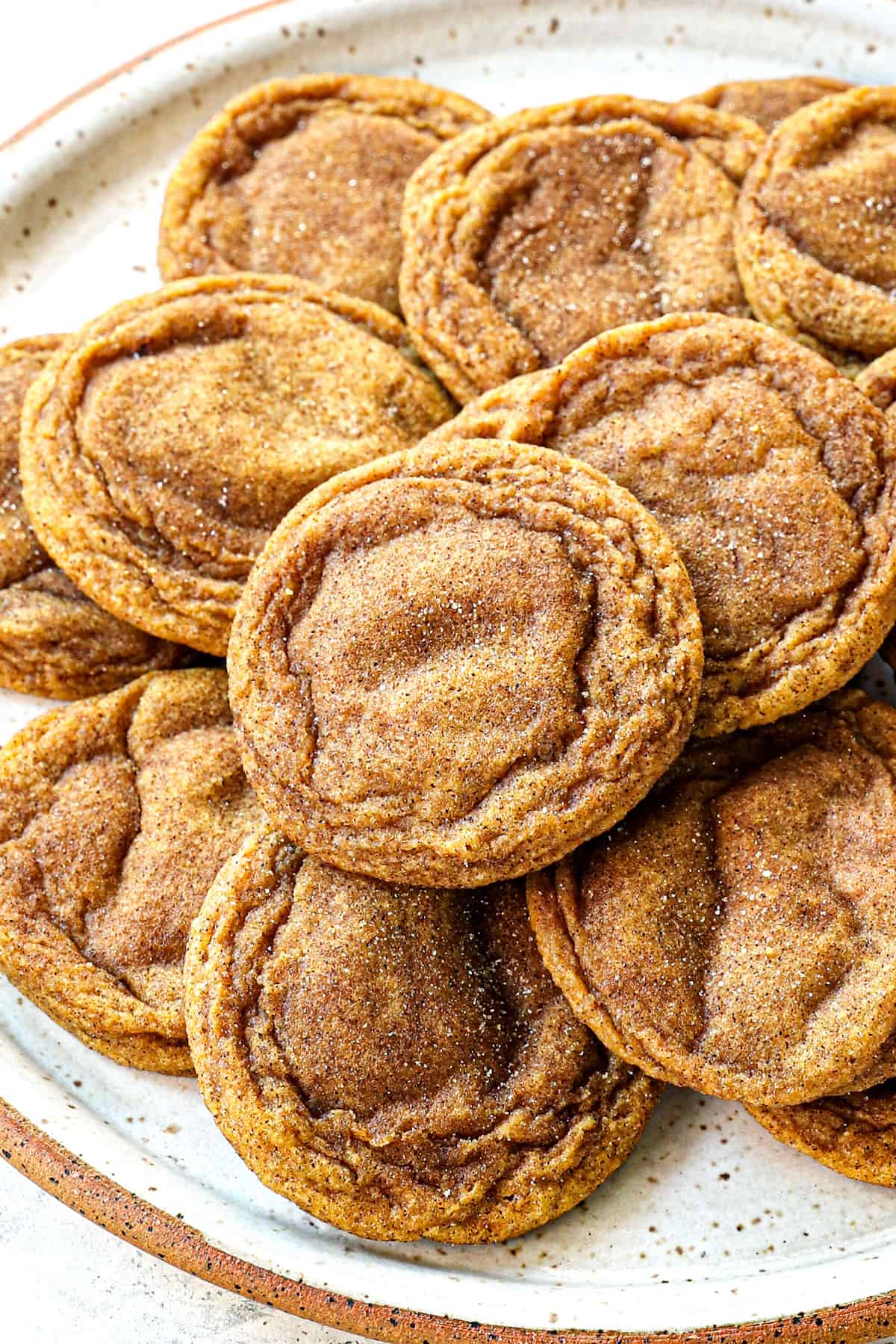 plating snickerdoodle pumpkin cookies