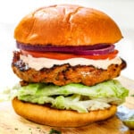 turkey burgers recipe being served on a platter