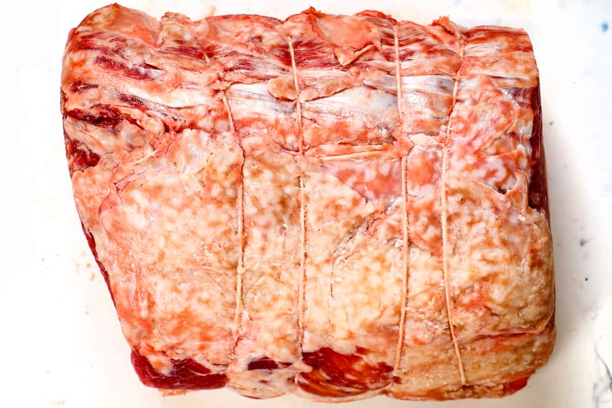 showing how to cook prime rib by letting it come to room temperature