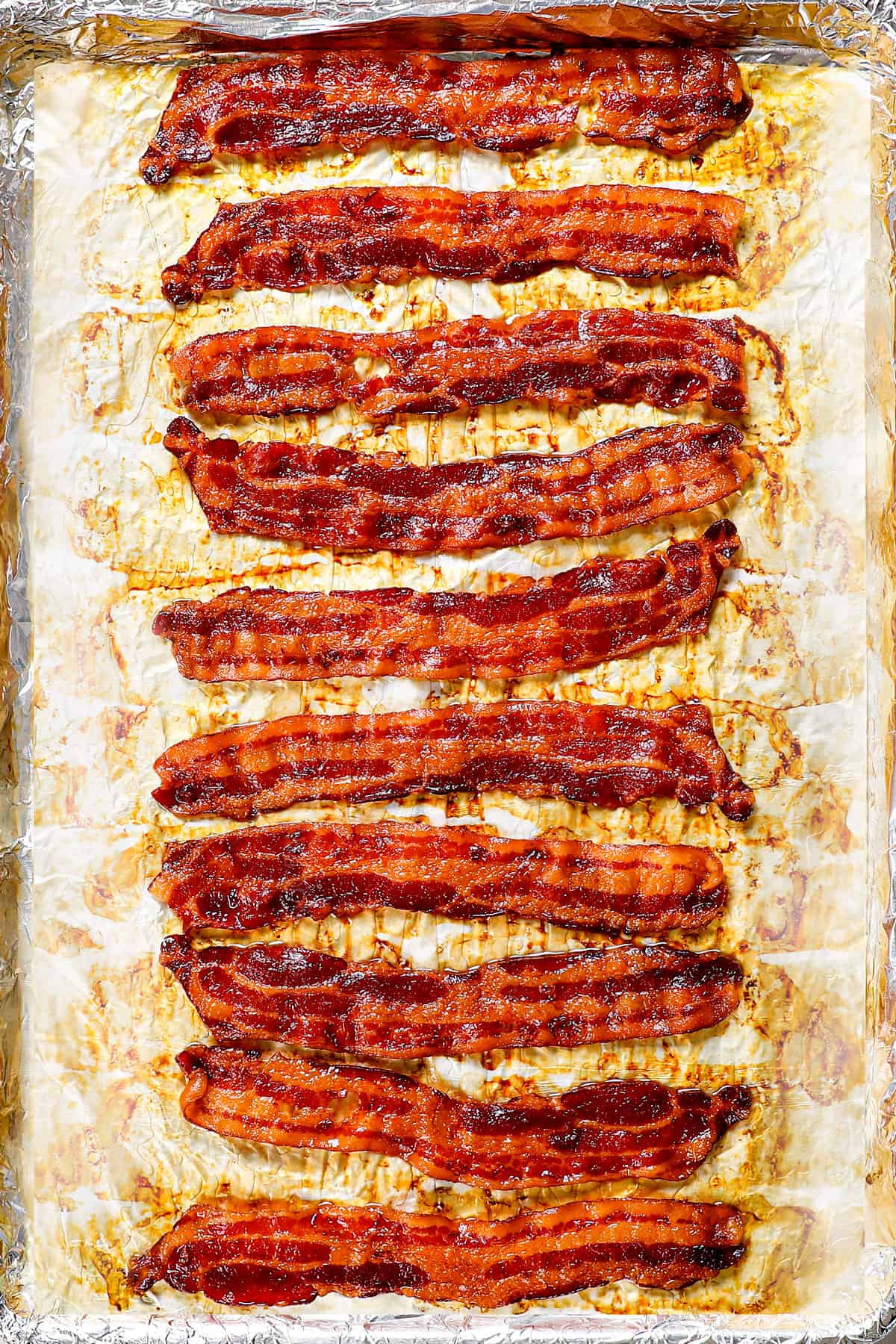 showing how to cook bacon in the oven by cooking until crispy