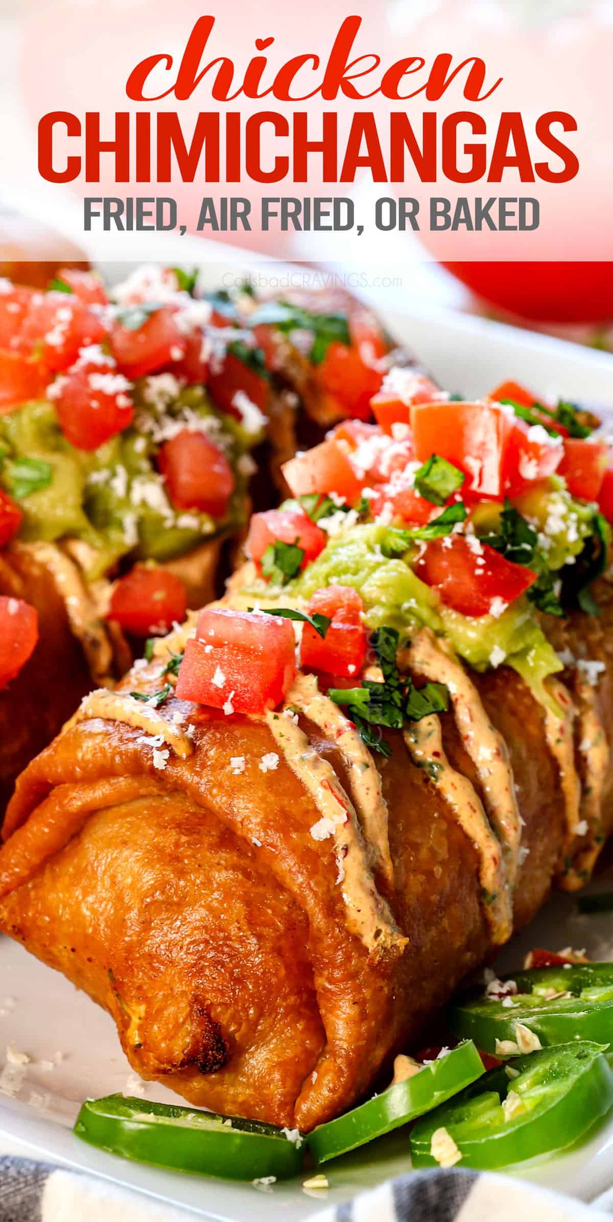 up close of chimichanga on a plate showing how crispy it is