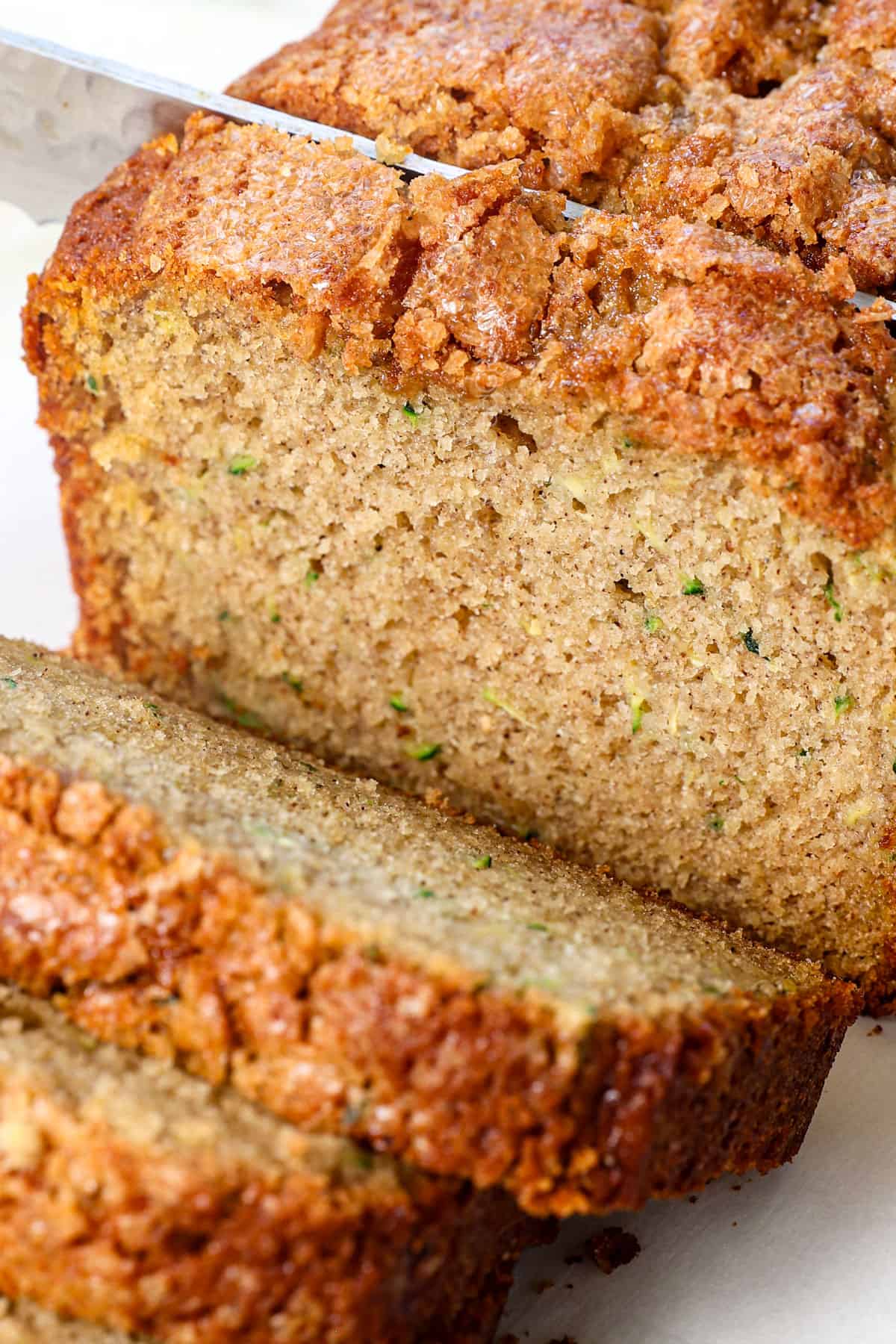 slicing zucchini bread recipe moist