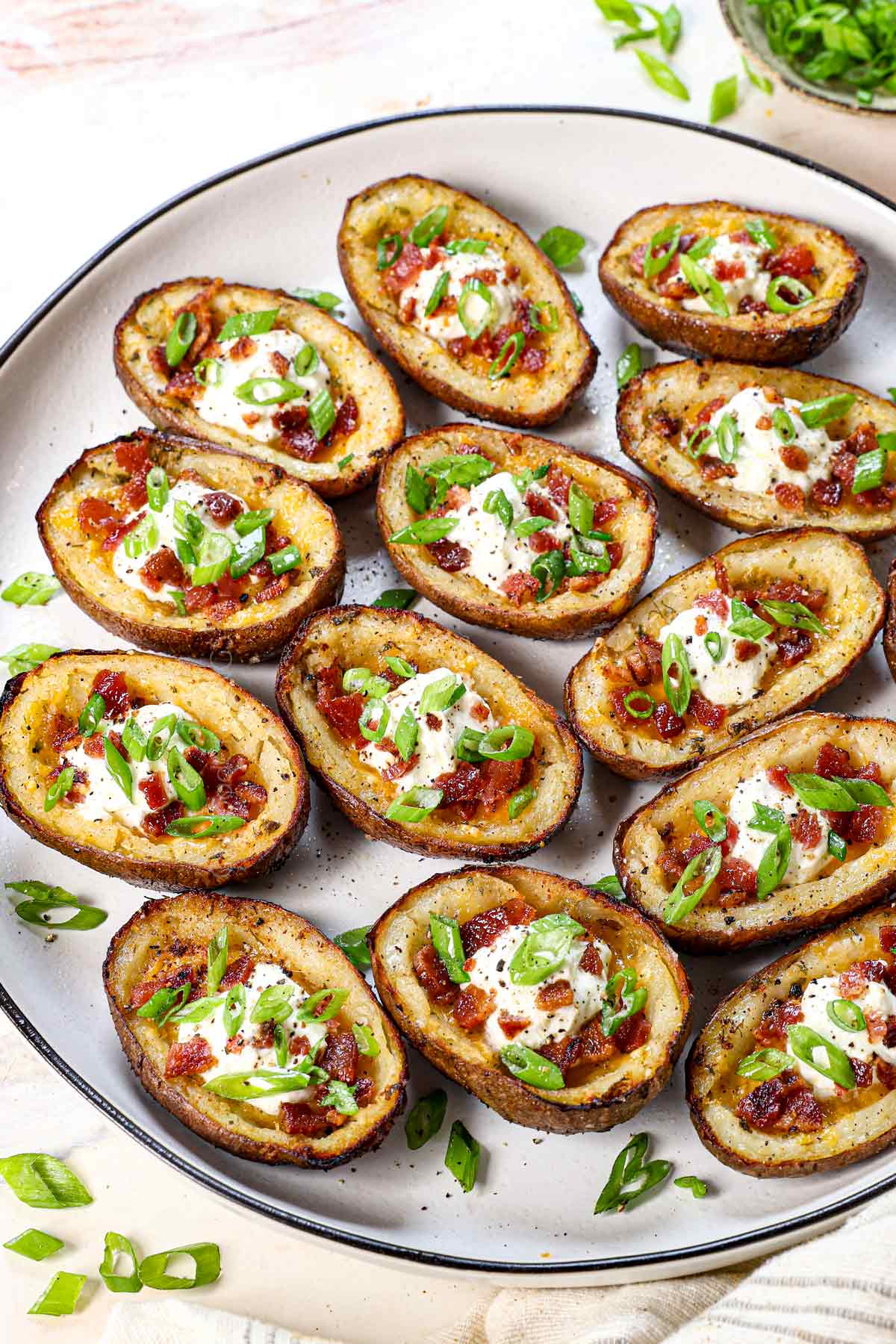 a platter of potato skins